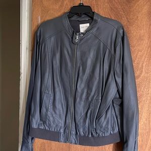 Grey faux leather jacket